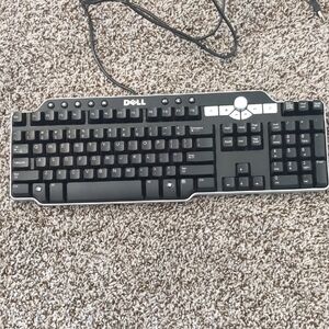 Dell Black Wired USB Keyboard with Dedicated Media Keys and Scroll Wheel